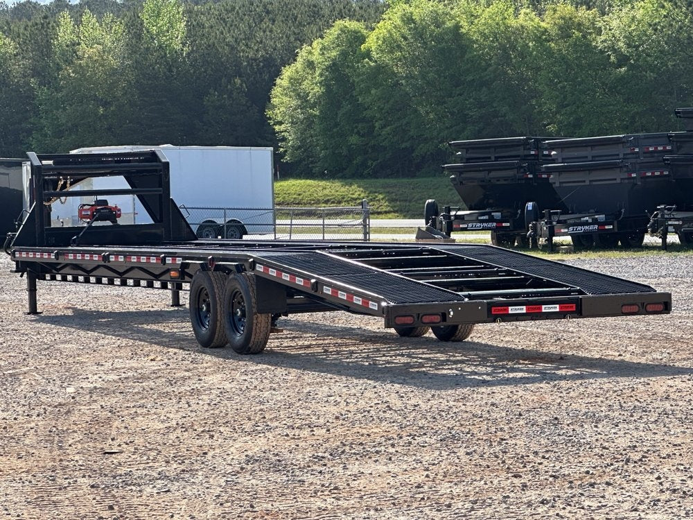 36' Gooseneck Mesh Deck (2) 8k Axles - 12k GVWR Derated- 14 Ply Tires w/Spare - 10' Aluminum Ramps - - Two Car Hauler/Multi Car Haulers - Stryker Dealership Group