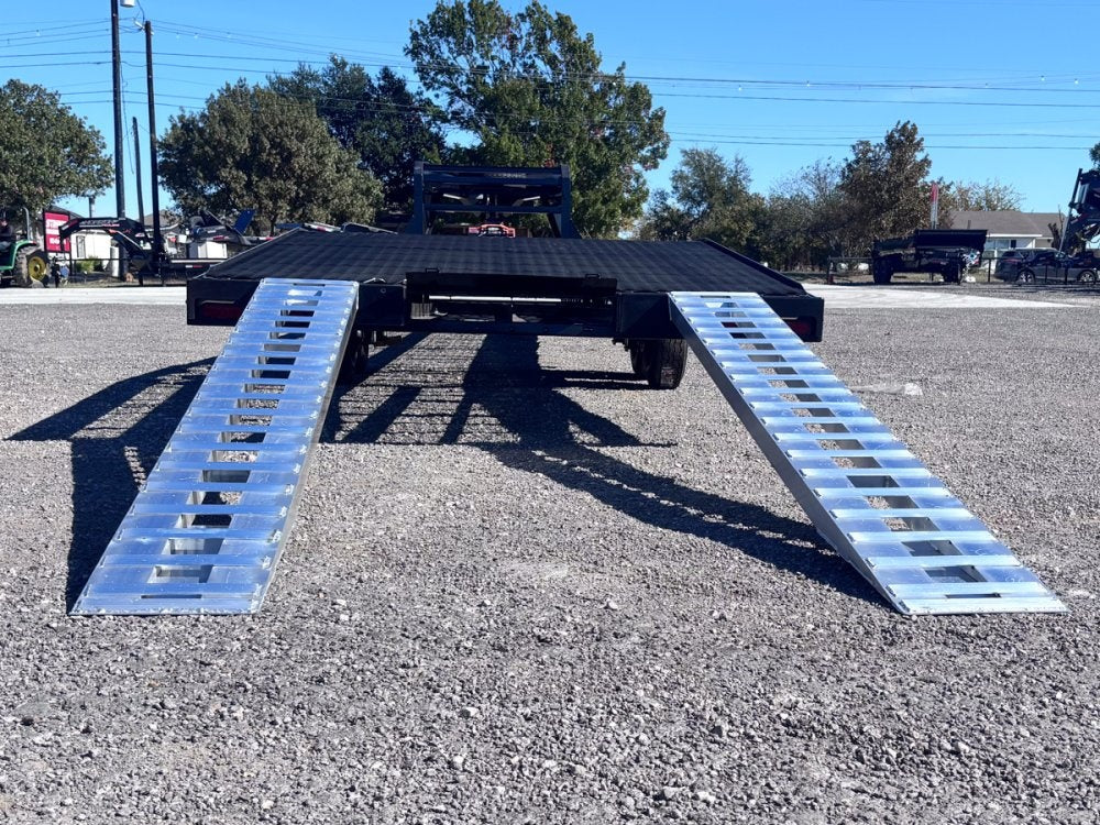 36' Gooseneck Mesh Deck (2) 8k Axles - 12k GVWR Derated- 14 Ply Tires w/Spare - 10' Aluminum Ramps - - Two Car Hauler/Multi Car Haulers - Stryker Dealership Group