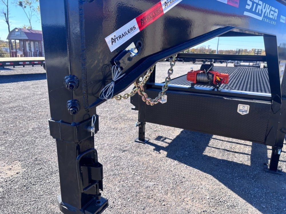 36' Gooseneck Mesh Deck (2) 8k Axles - 12k GVWR Derated- 14 Ply Tires w/Spare - 10' Aluminum Ramps - - Two Car Hauler/Multi Car Haulers - Stryker Dealership Group