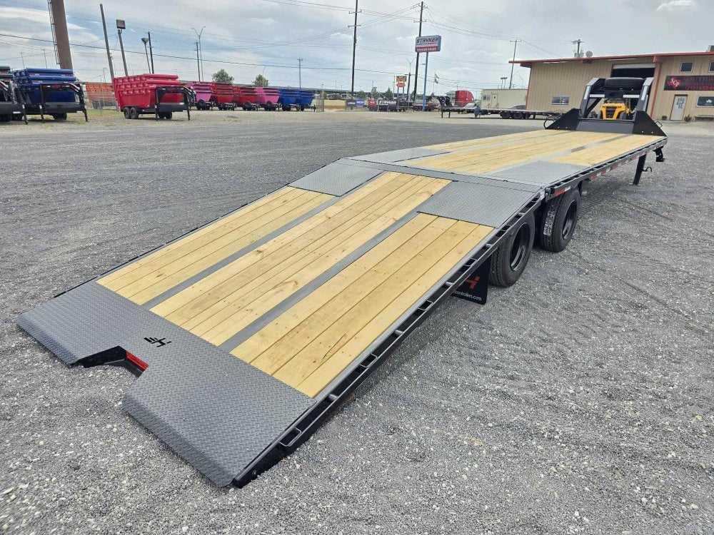 36' HYZ Gooseneck Flat deck Hydraulic Dovetail - Hydraulic Dovetail - Stryker Dealership Group