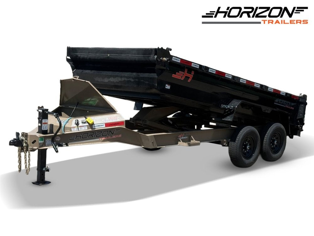 14' Horizon HZ7 Bumper Pull Dump Trailer 24" Side Walls - (2) 7K Axles 17844