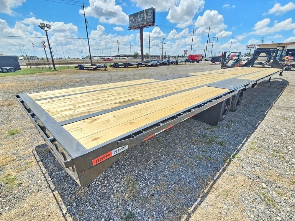 40' Hotshot Elite Gooseneck SD 10k Axles - Derated 12k GVWR - 18ply Tires & Spare & 10' Aluminum Ram 2603 - Stryker Dealership Group