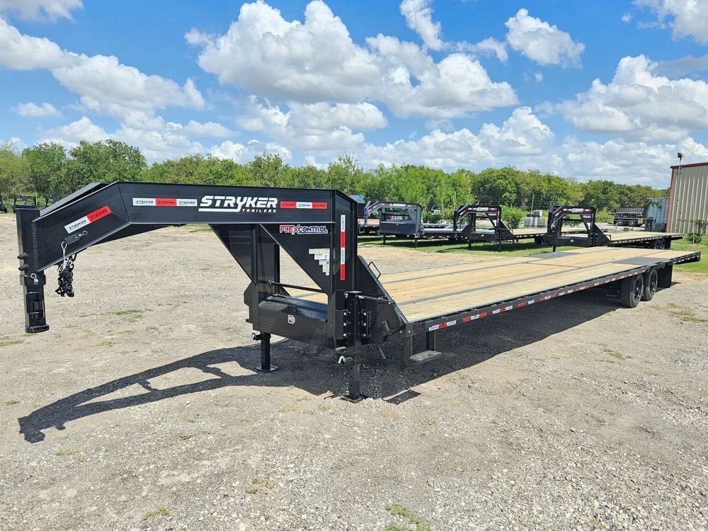 40' Hotshot Elite Gooseneck SD 10k Axles - Derated 12k GVWR - 18ply Tires & Spare & 10' Aluminum Ram 2604 - Stryker Dealership Group