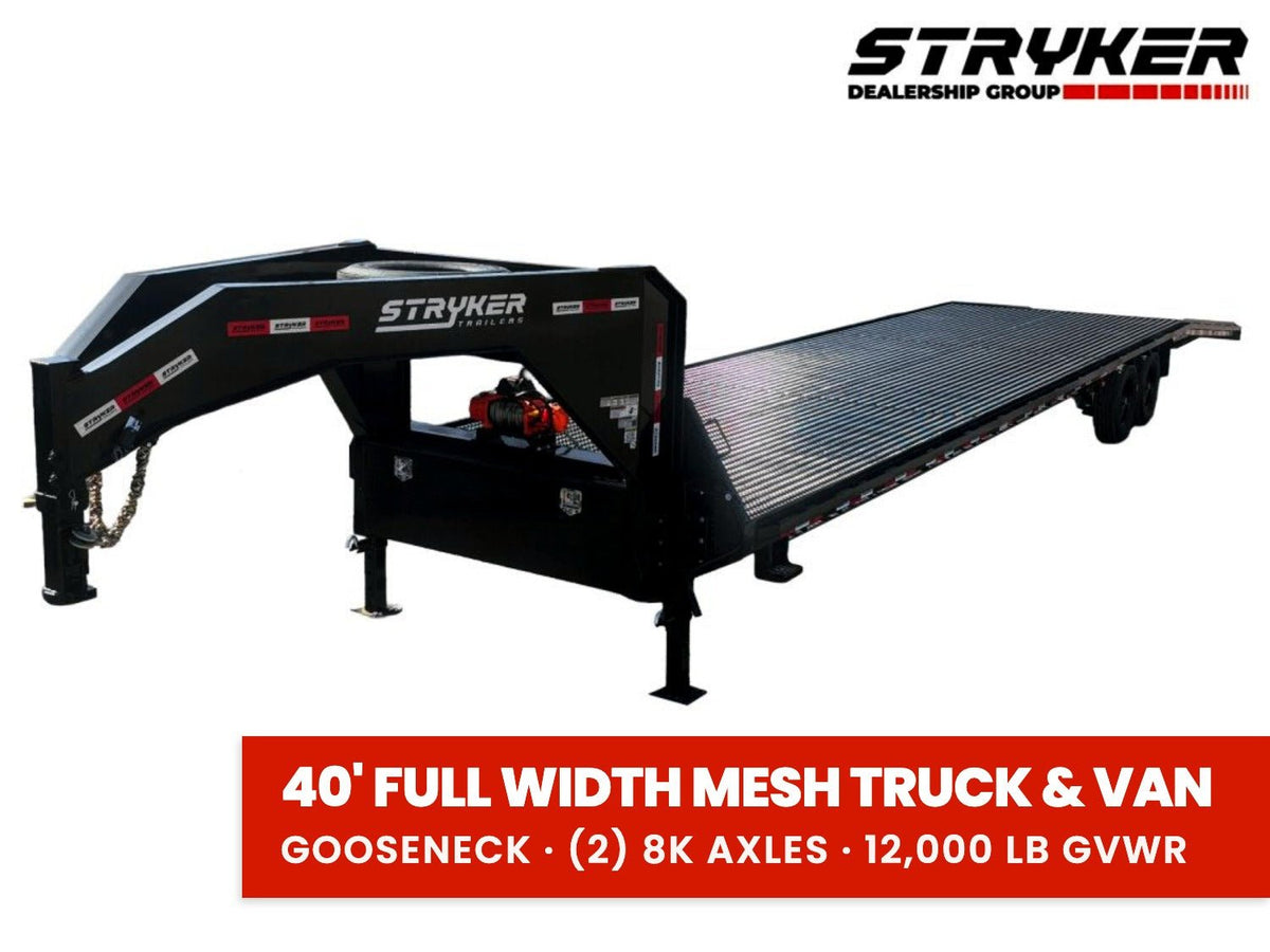40' Stryker Gooseneck Mesh Deck Multi Car Hauler - (2) 8k Axles - 12k GVWR Derated 868 - Stryker Dealership Group