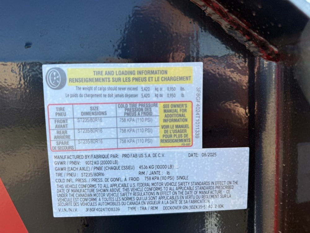 40' DKO Gooseneck Deckover 35' + 5' Mega Ramps (2) 10K Axles - Hotshot Non-CDL/DO 10K MR SS - Stryker Dealership Group