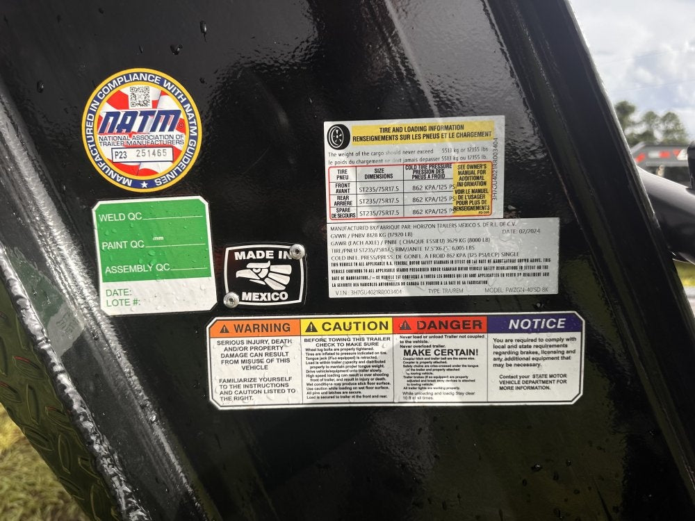 40' FWZ GN Equipment Trailer 2 - 8k Spring Axles Slide in Ramps Drive Over Fenders - Equipment Trailers - Stryker Dealership Group