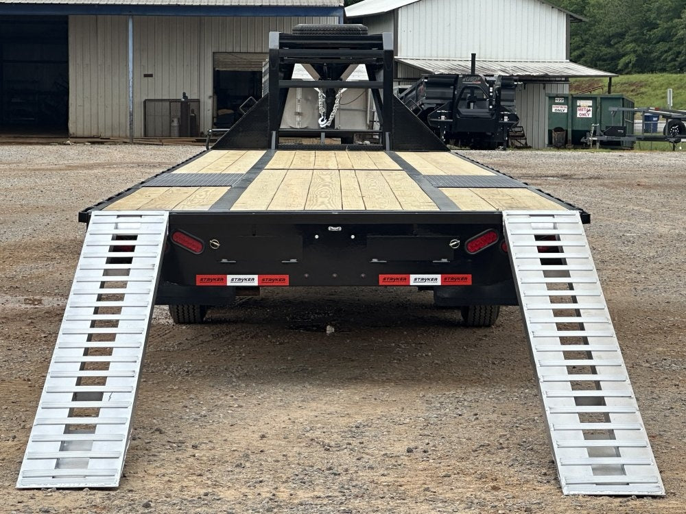 40' Hotshot Elite Gooseneck SD 10k Axles - Derated 12k GVWR - 18ply Tires & Spare & 10' Aluminum Ram - Hotshot Non-CDL/DO 10K SD SS - Stryker Dealership Group