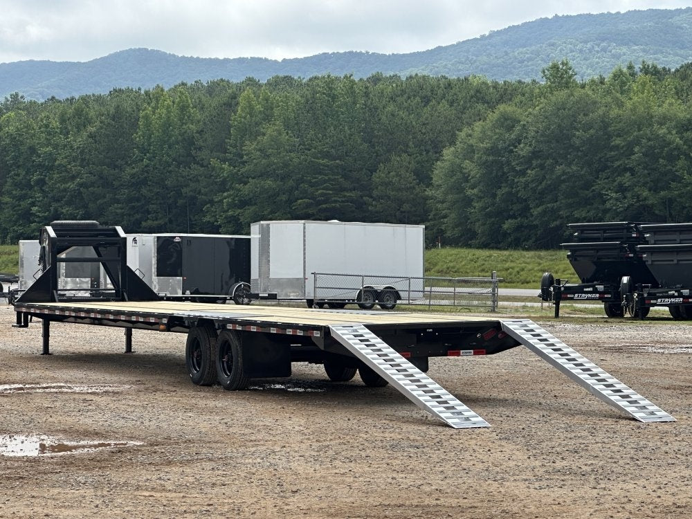 40' Hotshot Elite Gooseneck SD 10k Axles - Derated 12k GVWR - 18ply Tires & Spare & 10' Aluminum Ram - Hotshot Non-CDL/DO 10K SD SS - Stryker Dealership Group