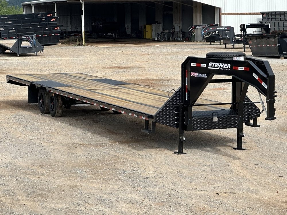 40' Hotshot Elite Gooseneck SD 10k Axles - Derated 12k GVWR - 18ply Tires & Spare & 10' Aluminum Ram - Hotshot Non-CDL/DO 10K SD SS - Stryker Dealership Group