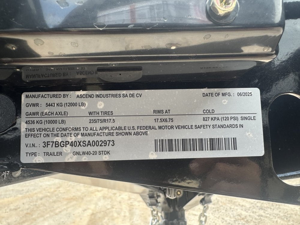 40' Hotshot Elite Gooseneck SD 10k Axles - Derated 12k GVWR - 18ply Tires & Spare & 10' Aluminum Ram - Hotshot Non-CDL/DO 10K SD SS - Stryker Dealership Group