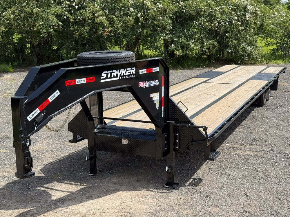 40' Hotshot Elite Gooseneck SD 10k Axles - Derated 12k GVWR - 18ply Tires & Spare & 10' Aluminum Ram - Hotshot Non-CDL/DO 10K SD SS - Stryker Dealership Group