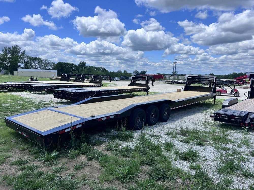 40' Iron Bull ETG Gooseneck Equipment Trailer Mega Ramps Drive Over Fenders - (3) 7,000 lb Axles - Low Profile Equipment Trailers - Equipment Trailers - Stryker Dealership Group