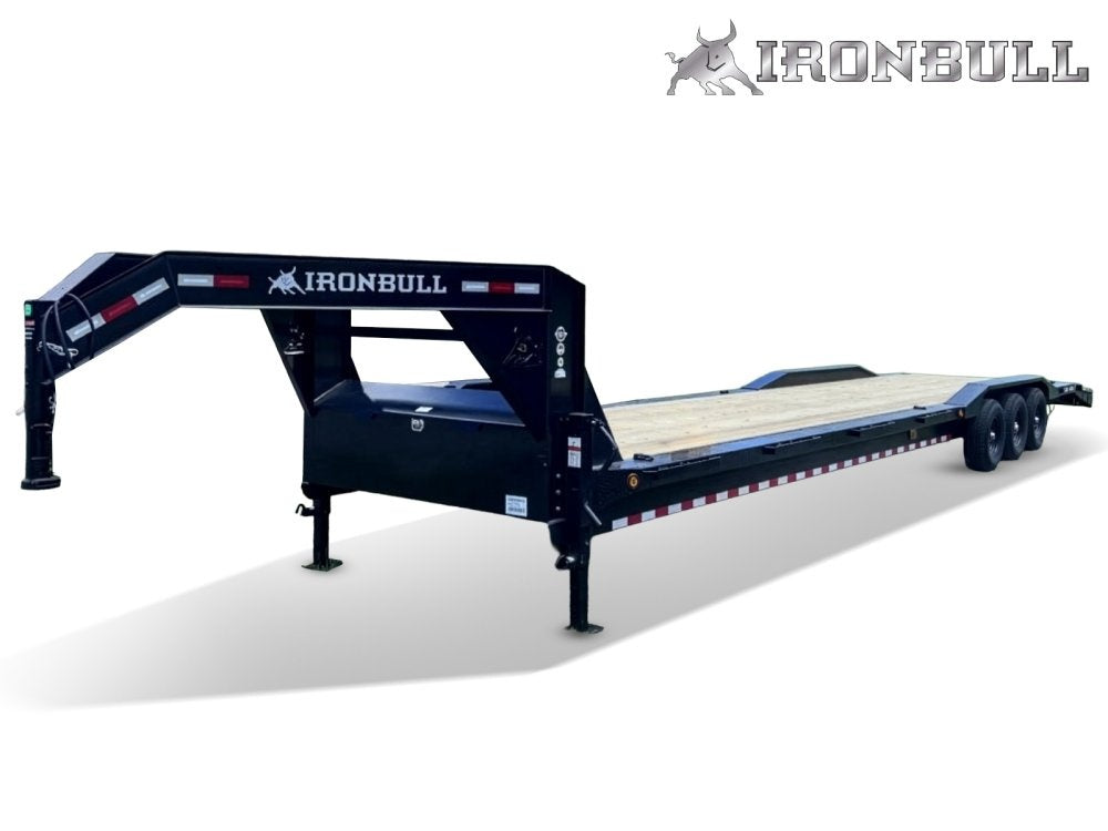 40' Iron Bull ETG Gooseneck Equipment Trailer Mega Ramps Drive Over Fenders - (3) 7,000 lb Axles - Low Profile Equipment Trailers - Equipment Trailers - Stryker Dealership Group