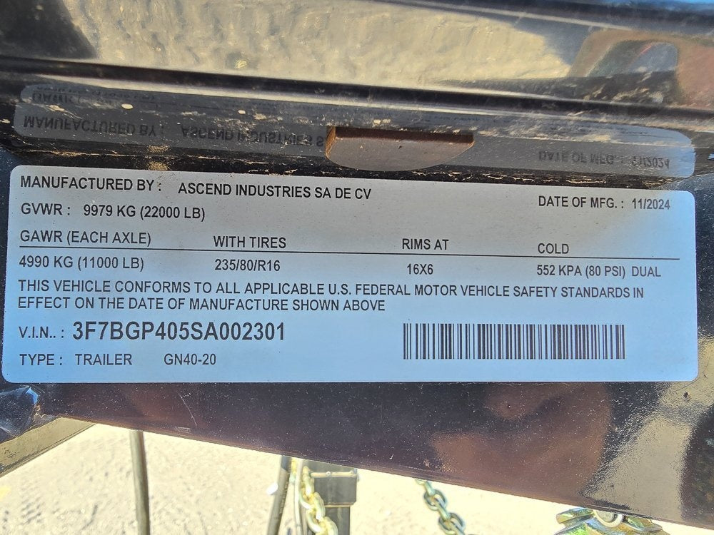 40'x102" Ascend SGN-DW DO 10K MR DW - Dual Wheel Deckover - DO 10K MR DW - Stryker Dealership Group