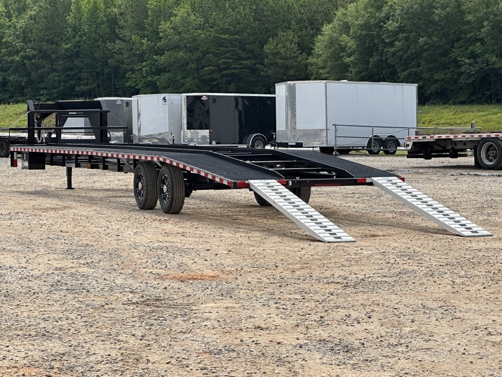 43" Max Lite Gooseneck Mesh Car Hauler (2) 7K Axles, 102" Wide, 9' Aluminum Ramps - Truck & Van Trailers/Multi Car Haulers - Stryker Dealership Group