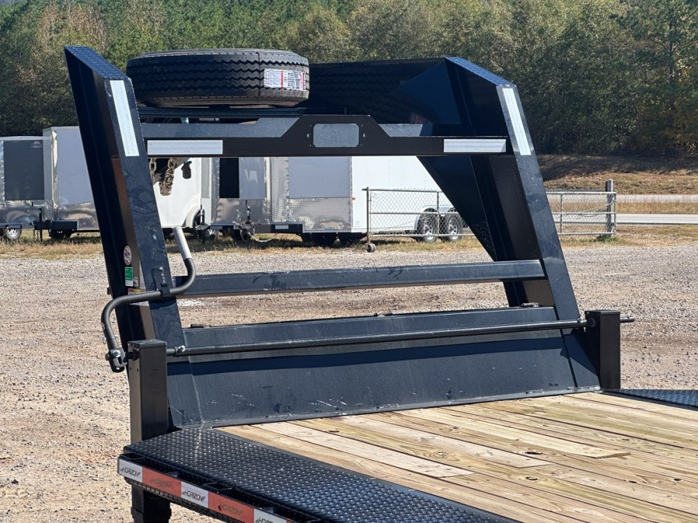 26' HEH Gooseneck Equipment Trailer (2) 10K Axles, Drive Over Fenders, 3' Dove W/ Slide In Ramps 10275