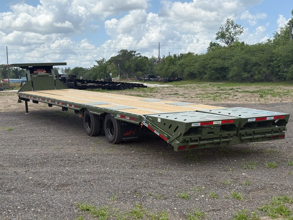 44' HHZ Gooseneck (2) 16K Dually Axles Mega Ramps 40k GVWR - Heavy Duty Deckover/DO 16K MR - Stryker Dealership Group