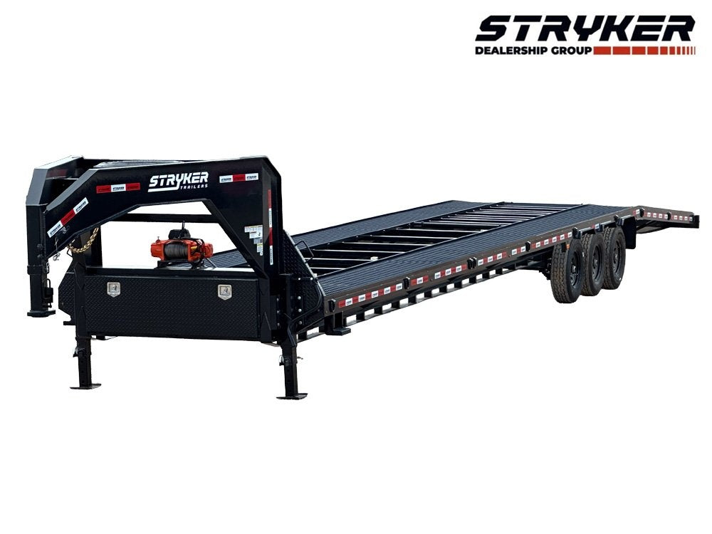 44' Mesh Deck (3) 7k Axles - 12k GVWR Derated- 14 Ply Tires w/Spare - 10' Aluminum Ramps - Warrior W - Truck & Van Trailers - Stryker Dealership Group