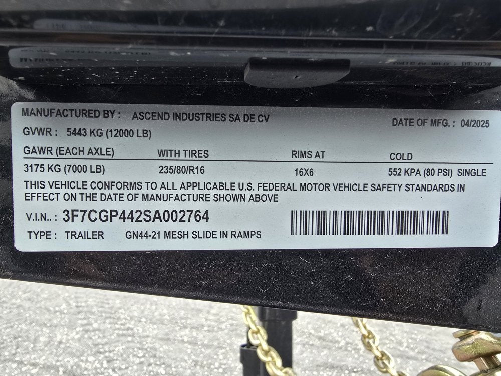 44' Mesh Deck (3) 7k Axles - 12k GVWR Derated- 14 Ply Tires w/Spare - 10' Aluminum Ramps - Warrior W - Truck & Van Trailers - Stryker Dealership Group