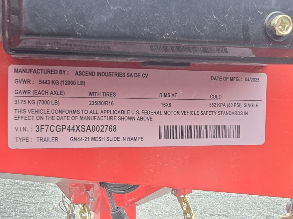 44' Mesh Deck (3) 7k Axles - 12k GVWR Derated- 14 Ply Tires w/Spare - 10' Aluminum Ramps - Warrior W - Truck & Van Trailers/Truck & Van Trailers - Stryker Dealership Group