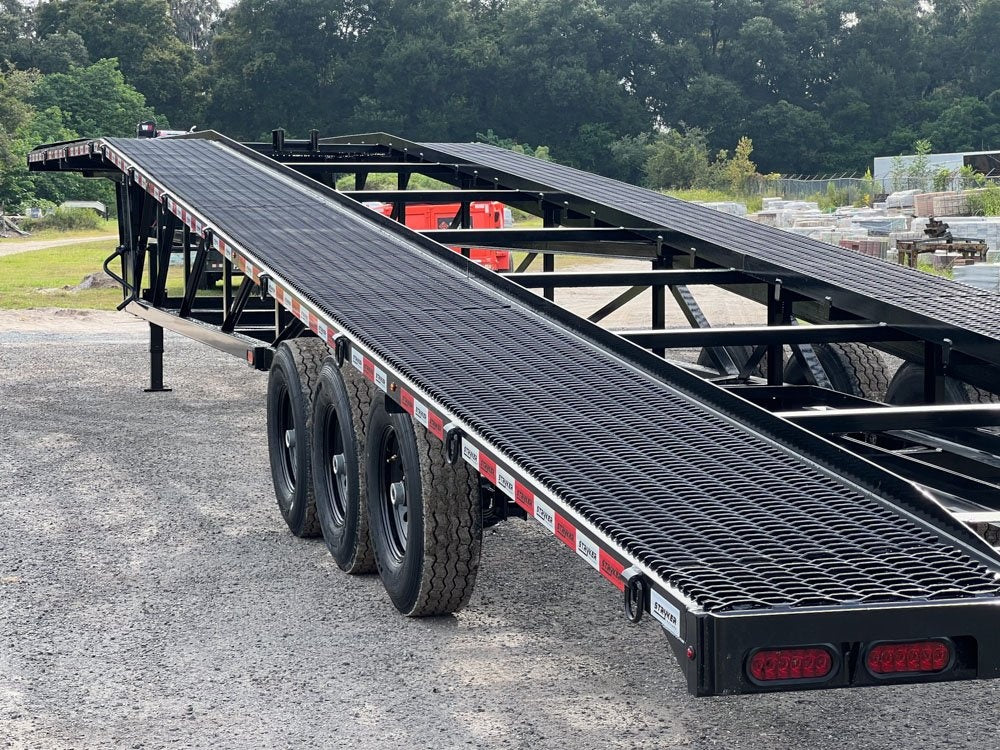 50' Wedge Car Hauler (3) 7k Axles - Winch - 14ply Tires plus Spare - 10' Aluminum Ramps - Wedge 3 Car Hauler - Stryker Dealership Group