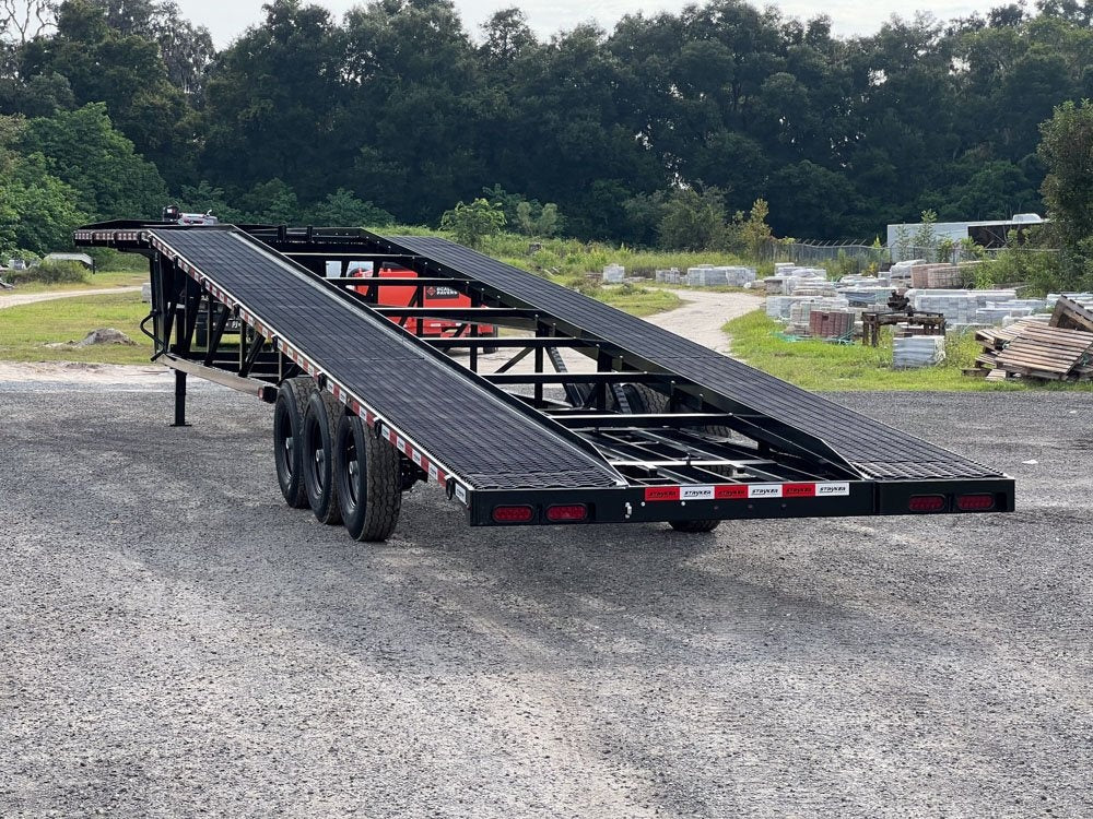 50' Wedge Car Hauler (3) 7k Axles - Winch - 14ply Tires plus Spare - 10' Aluminum Ramps - Wedge 3 Car Hauler - Stryker Dealership Group