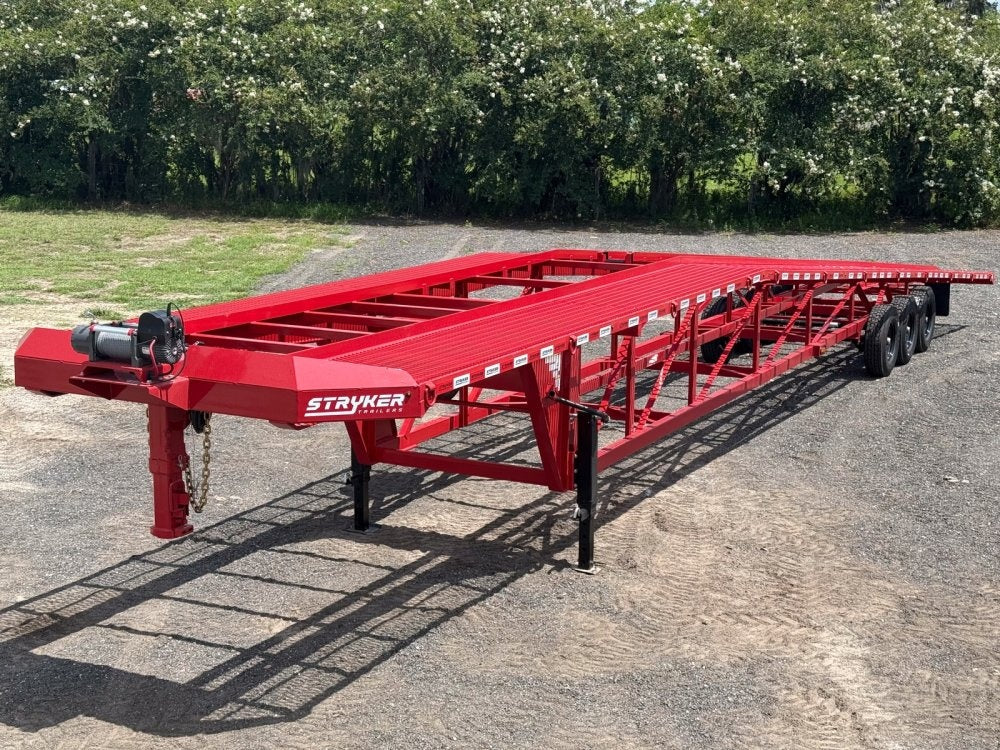50' Wedge Car Hauler (3) 7k Axles - Winch - 14ply Tires plus Spare - 10' Aluminum Ramps - Wedge 3 Car Hauler/Multi Car Haulers - Stryker Dealership Group