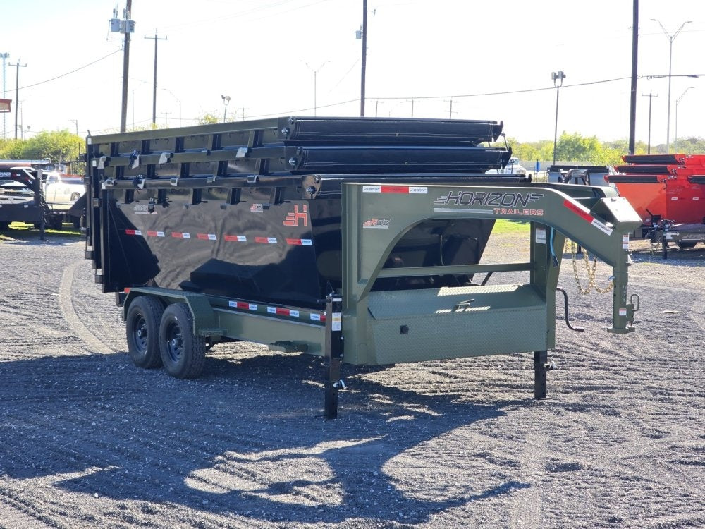 Horizon 16' RDZ GN Roll off Bundle (2) 7k Axles + 3 Bins w/ 4' Walls 007410