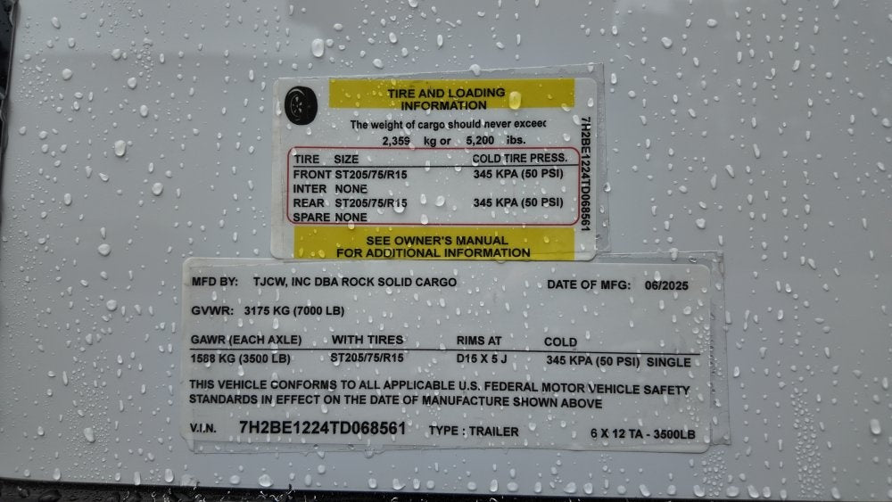 6 x 12 TA Enclosed Trailer - Black Out Package - .080 Polycore 068561 - Stryker Dealership Group