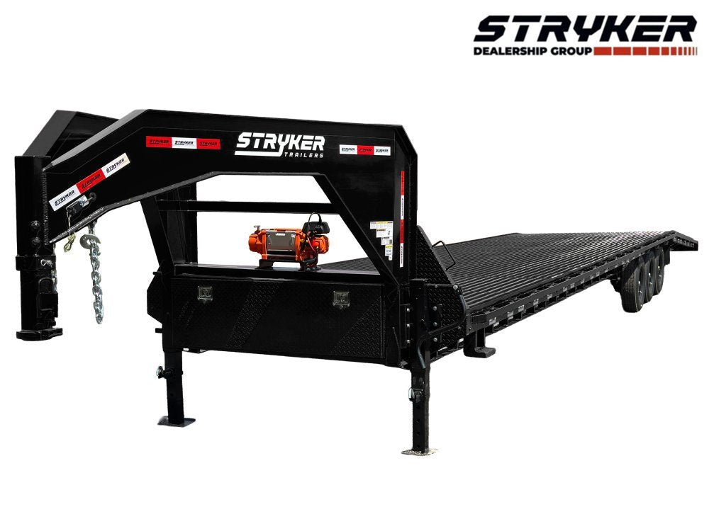 44' Stryker Gooseneck Full Width Mesh Deck Multi Car Hauler (3) 7k Axles - 12k GVWR Derated 7A-4B2