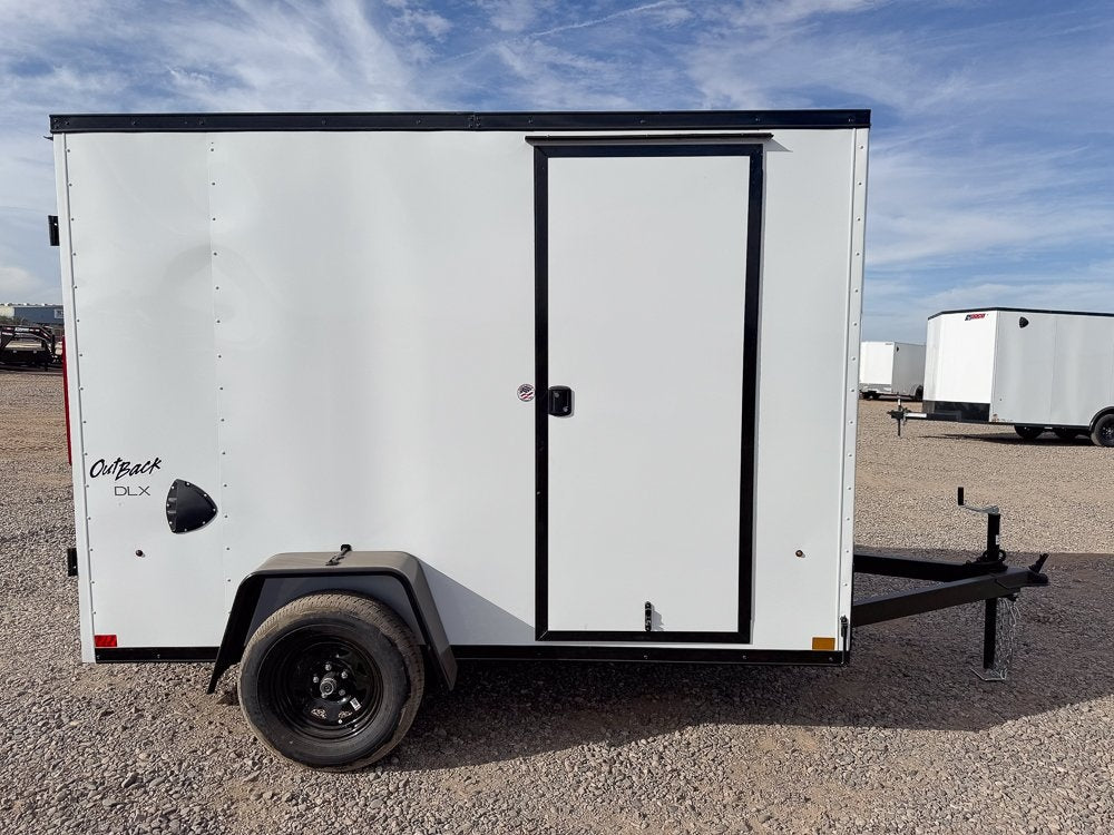 6 x 10 Outback DLX Flat Top V Nose (1) - 3500 lb Axle - Enclosed - Stryker Dealership Group