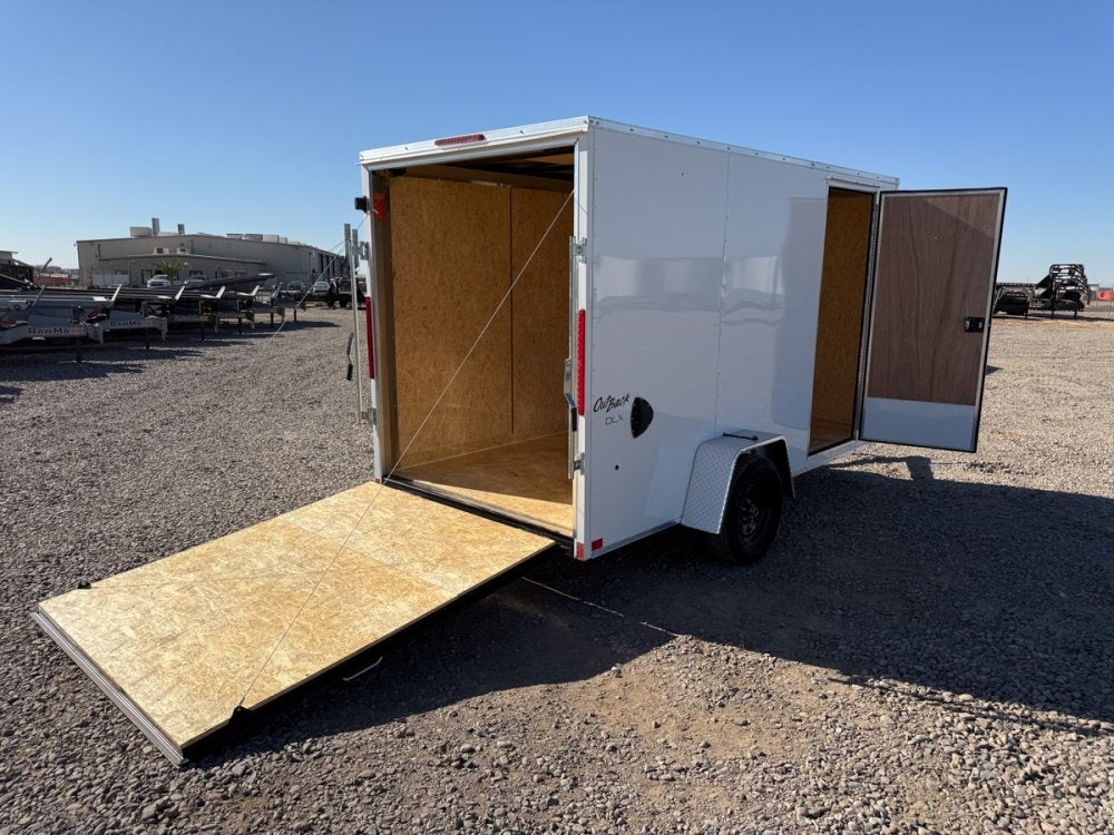 6 x 12 Outback DLX Flat Top V Nose (1) - 3500 lb Axle - Enclosed - Stryker Dealership Group