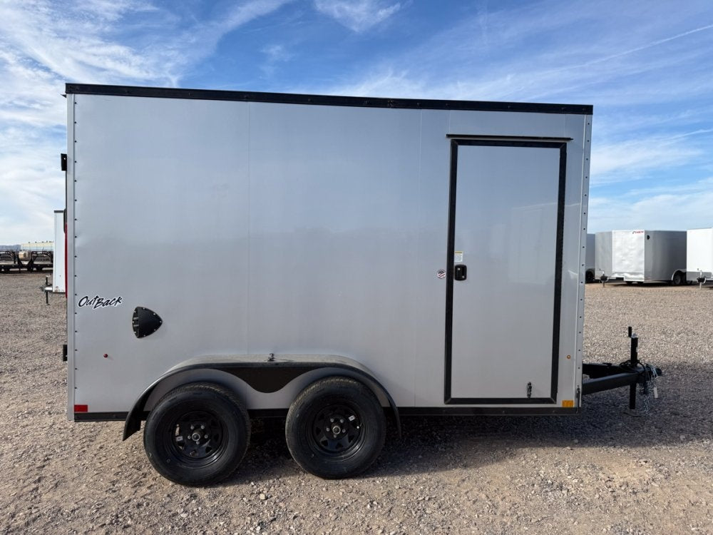 6 x 12 Outback DLX Flat Top V Nose (2) - 3500 lb Axle - Enclosed - Stryker Dealership Group