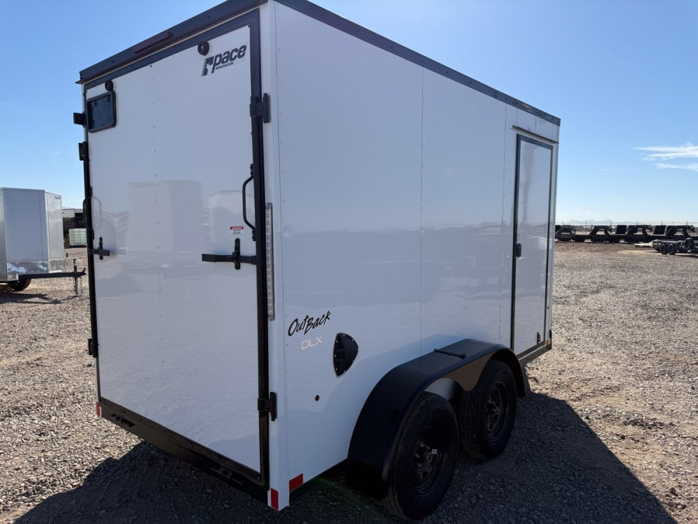 6 x 12 Outback DLX Flat Top V Nose (2) - 3500 lb Axle - Enclosed - Stryker Dealership Group