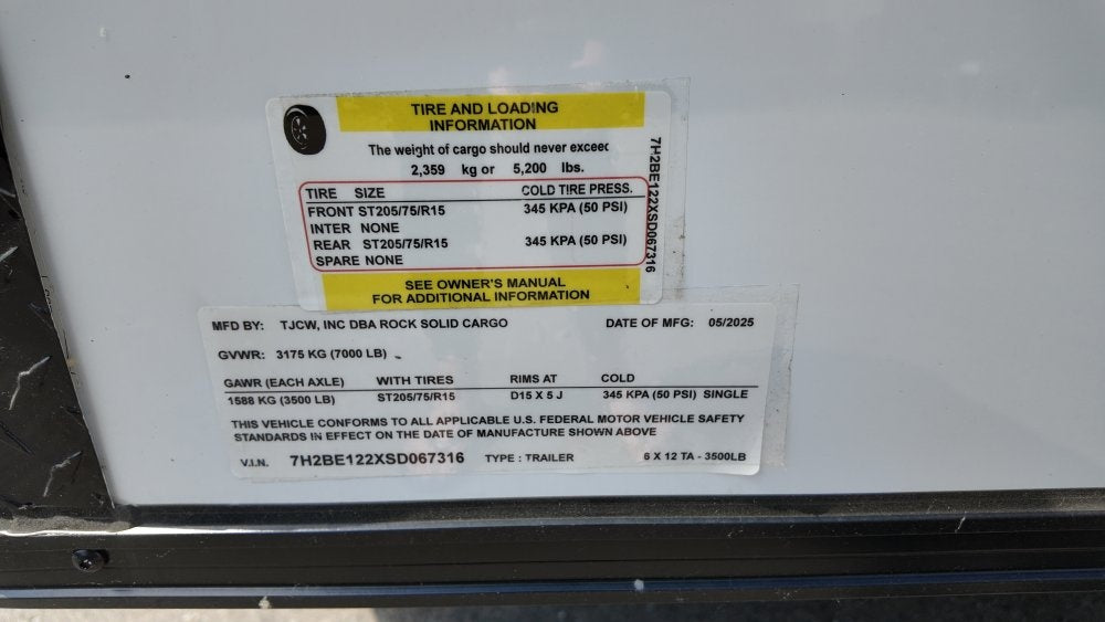 6 x 12 TA Enclosed Trailer - Black Out Package - .080 Polycore - Enclosed - Stryker Dealership Group