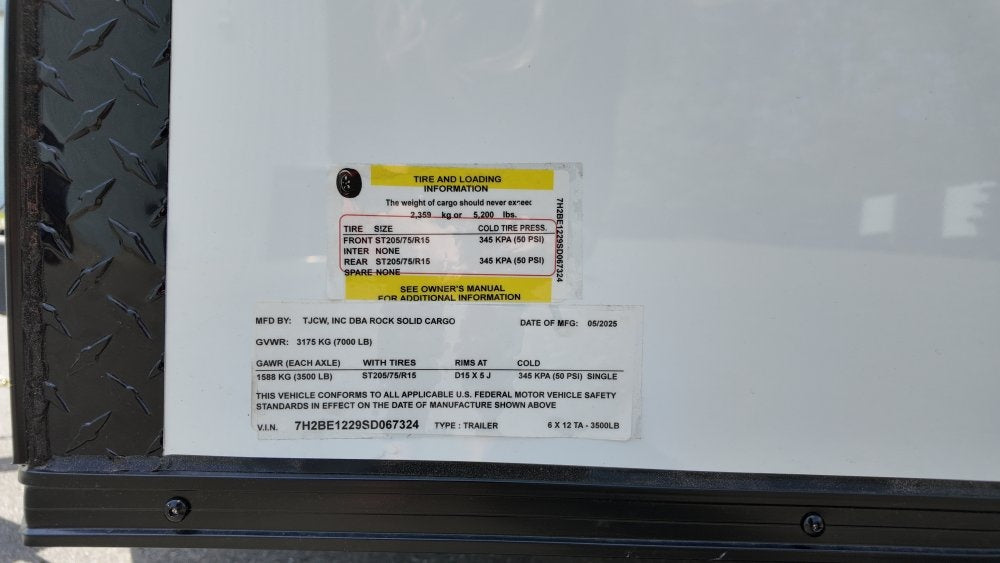 6 x 12 TA Enclosed Trailer - Black Out Package - .080 Polycore - Enclosed - Stryker Dealership Group