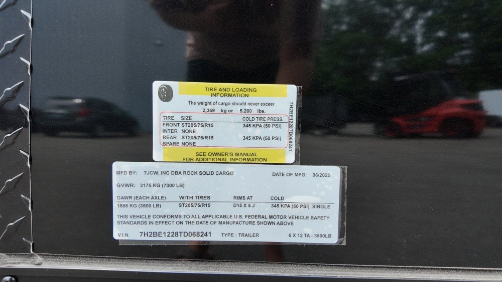 6 x 12 TA Enclosed Trailer - Black Out Package - .080 Polycore - Enclosed/Enclosed - Stryker Dealership Group