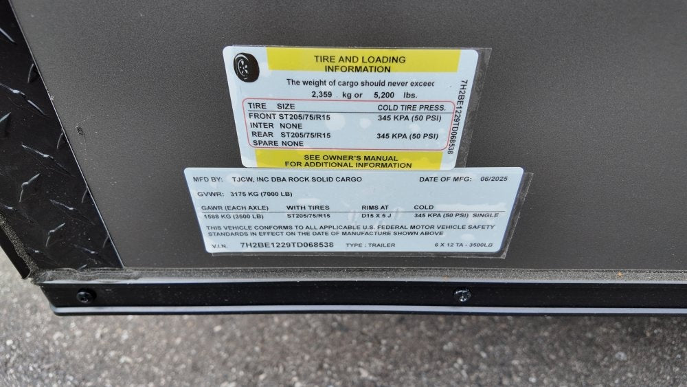 6 x 12 TA Enclosed Trailer - Black Out Package - .080 Polycore - Enclosed/Enclosed - Stryker Dealership Group