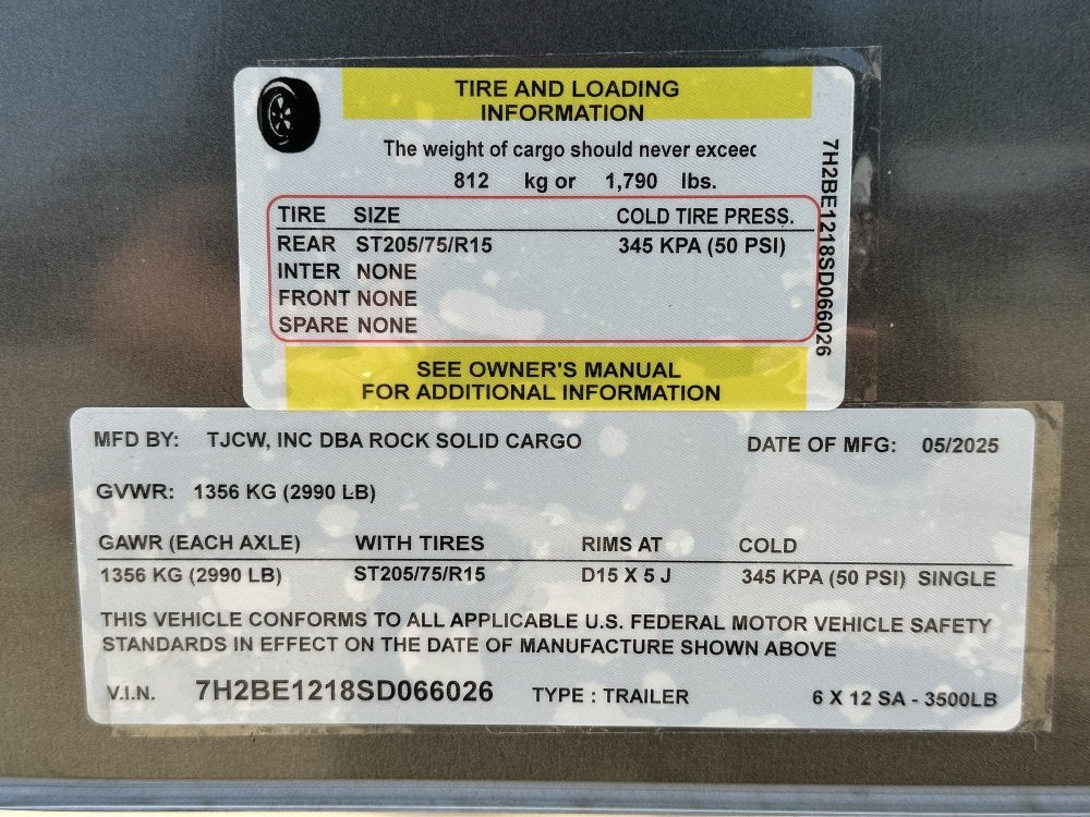 6x12 SA Enclosed Trailer - Enclosed - Stryker Dealership Group