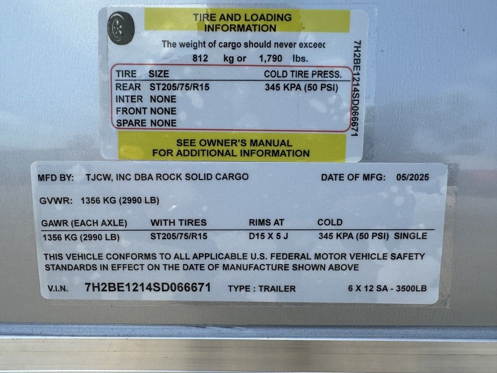 6x12 SA Enclosed Trailer - Enclosed - Stryker Dealership Group