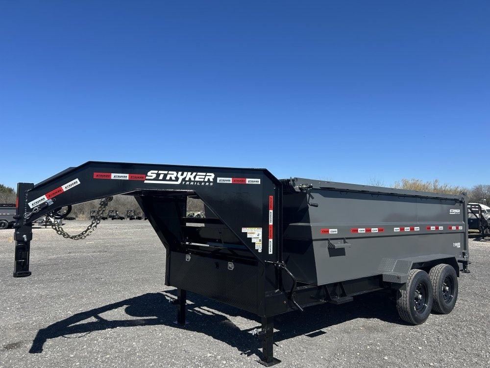 14' Stryker SDT Gooseneck Dump Trailer 48" Side Walls - (2) 7k Axles 3931