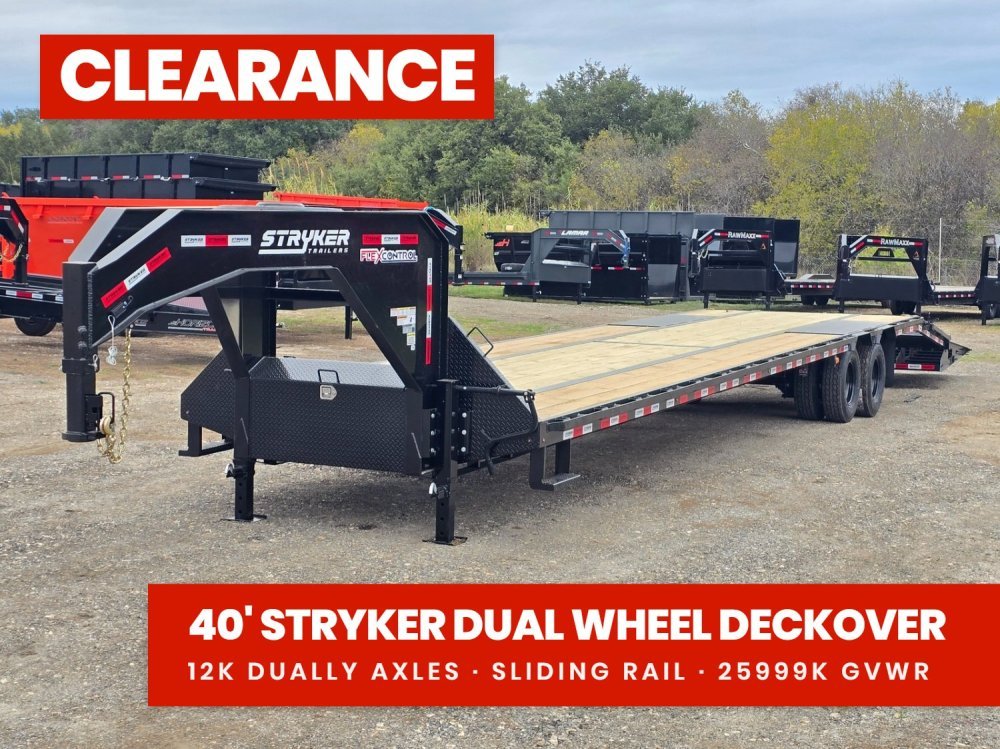 40' Stryker Gooseneck Dual Wheel Deckover Trailer Mega Ramps - (2) 12K Axles 003506