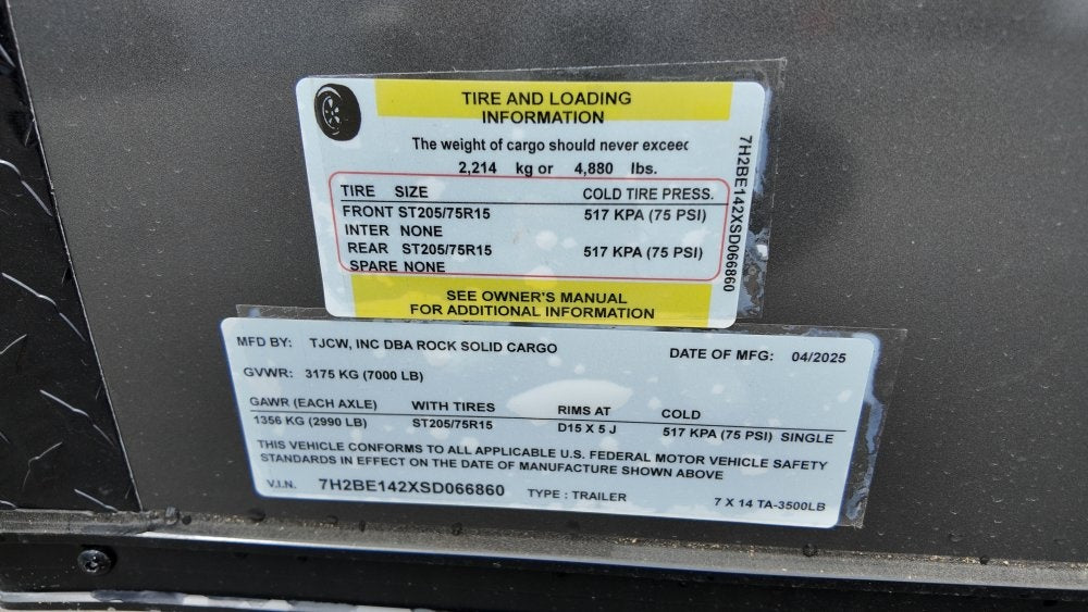 7 x 14 TA Enclosed Trailer - Black Out Package - .080 Polycore - Enclosed - Stryker Dealership Group