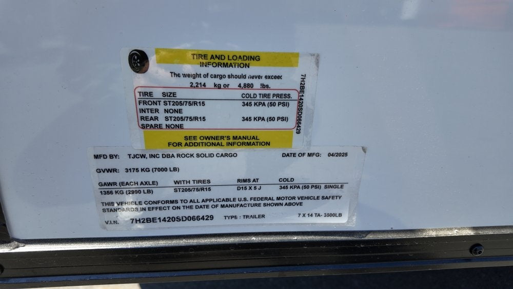 7 x 14 TA Enclosed Trailer - Black Out Package - .080 Polycore - 7' Interior - Enclosed - Stryker Dealership Group