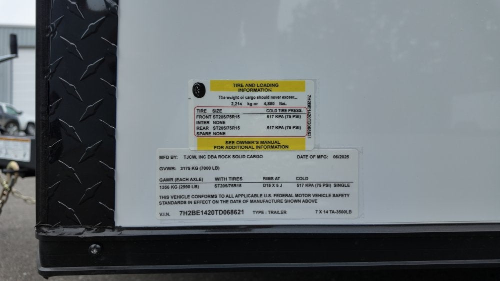 7 x 14 TA Enclosed Trailer - Black Out Package - .080 Polycore - 7' Interior - Enclosed - Stryker Dealership Group