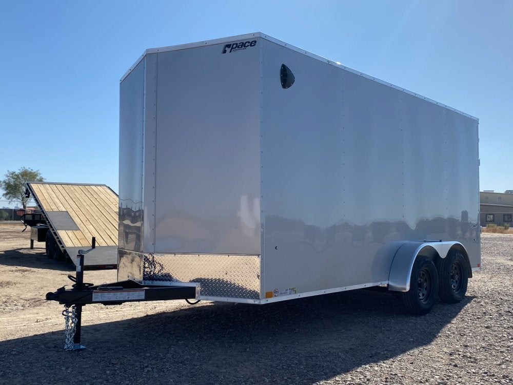 7 x 16 Outback DLX Flat Top V Nose (2) - 3500 lbs Axles - Enclosed - Stryker Dealership Group