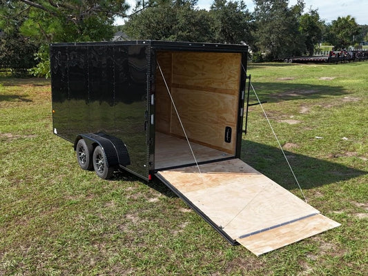 7 x 16 TA Enclosed Trailer - Black Out Package - .080 Polycore - 7' Interior - Enclosed - Stryker Dealership Group