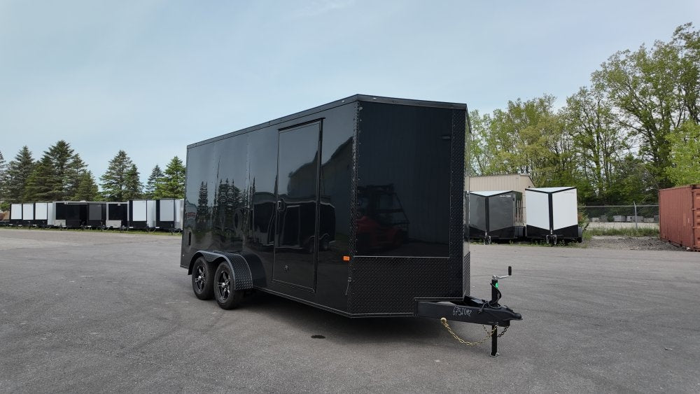 7 x 16 TA Enclosed Trailer - Black Out Package - .080 Polycore - 7' Interior - Enclosed - Stryker Dealership Group