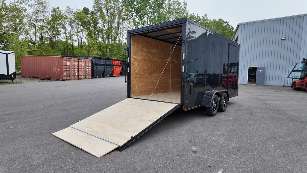 7 x 16 TA Enclosed Trailer - Black Out Package - .080 Polycore - 7' Interior - Enclosed - Stryker Dealership Group