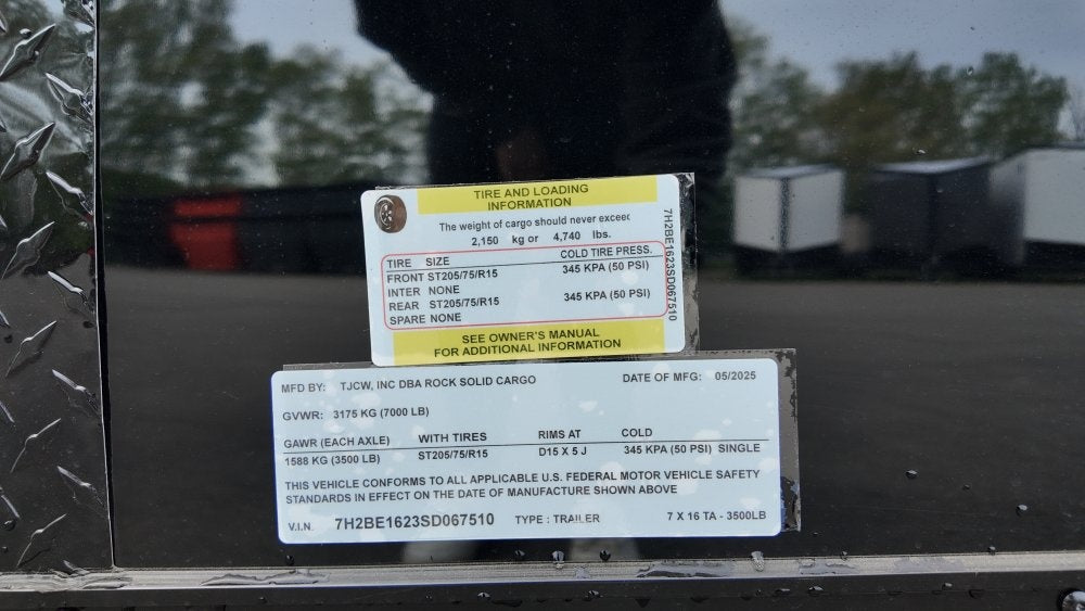 7 x 16 TA Enclosed Trailer - Black Out Package - .080 Polycore - 7' Interior - Enclosed - Stryker Dealership Group